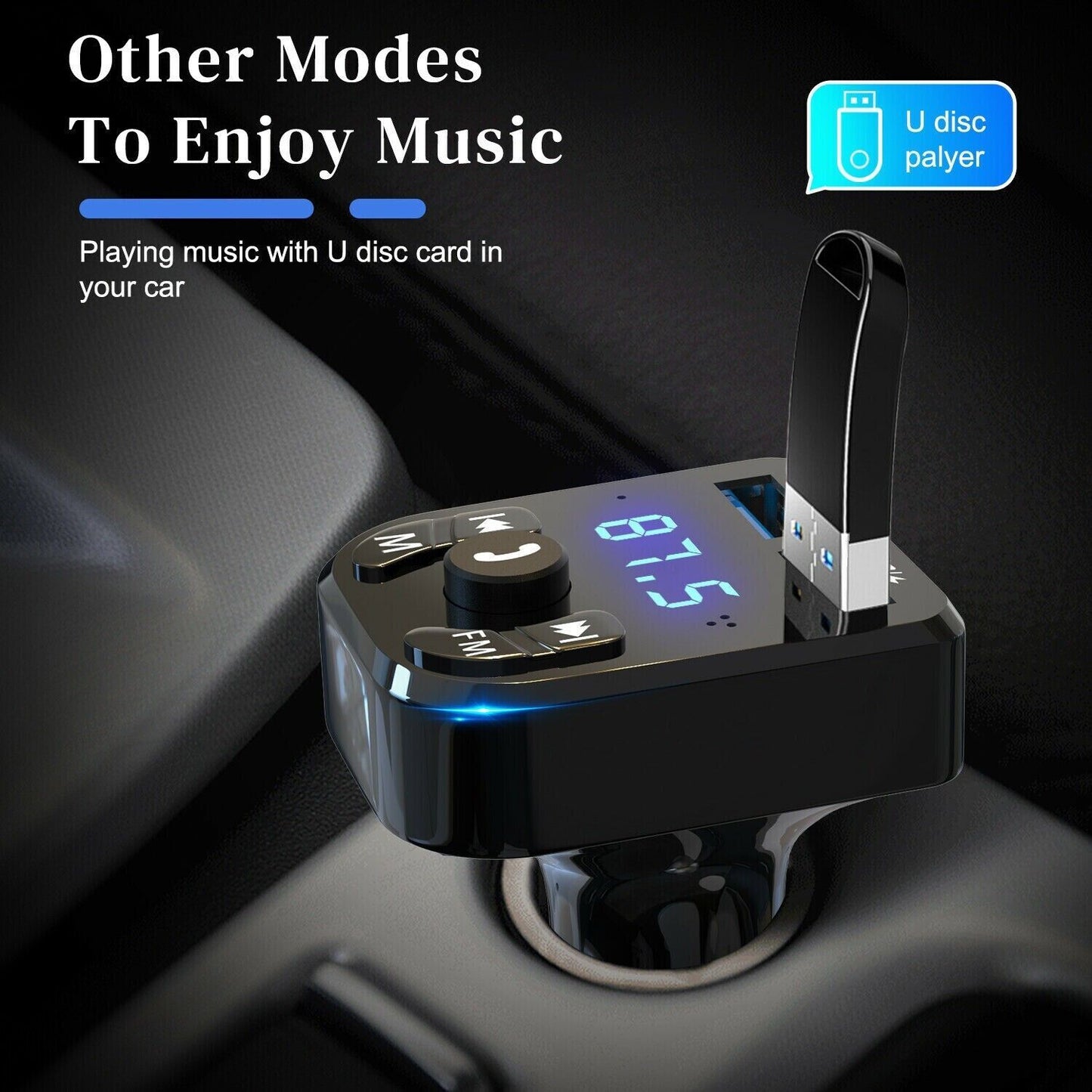 TuneDrive™ Bluetooth FM Transmitter – Hands-Free Calls & Wireless Music for Any Car
