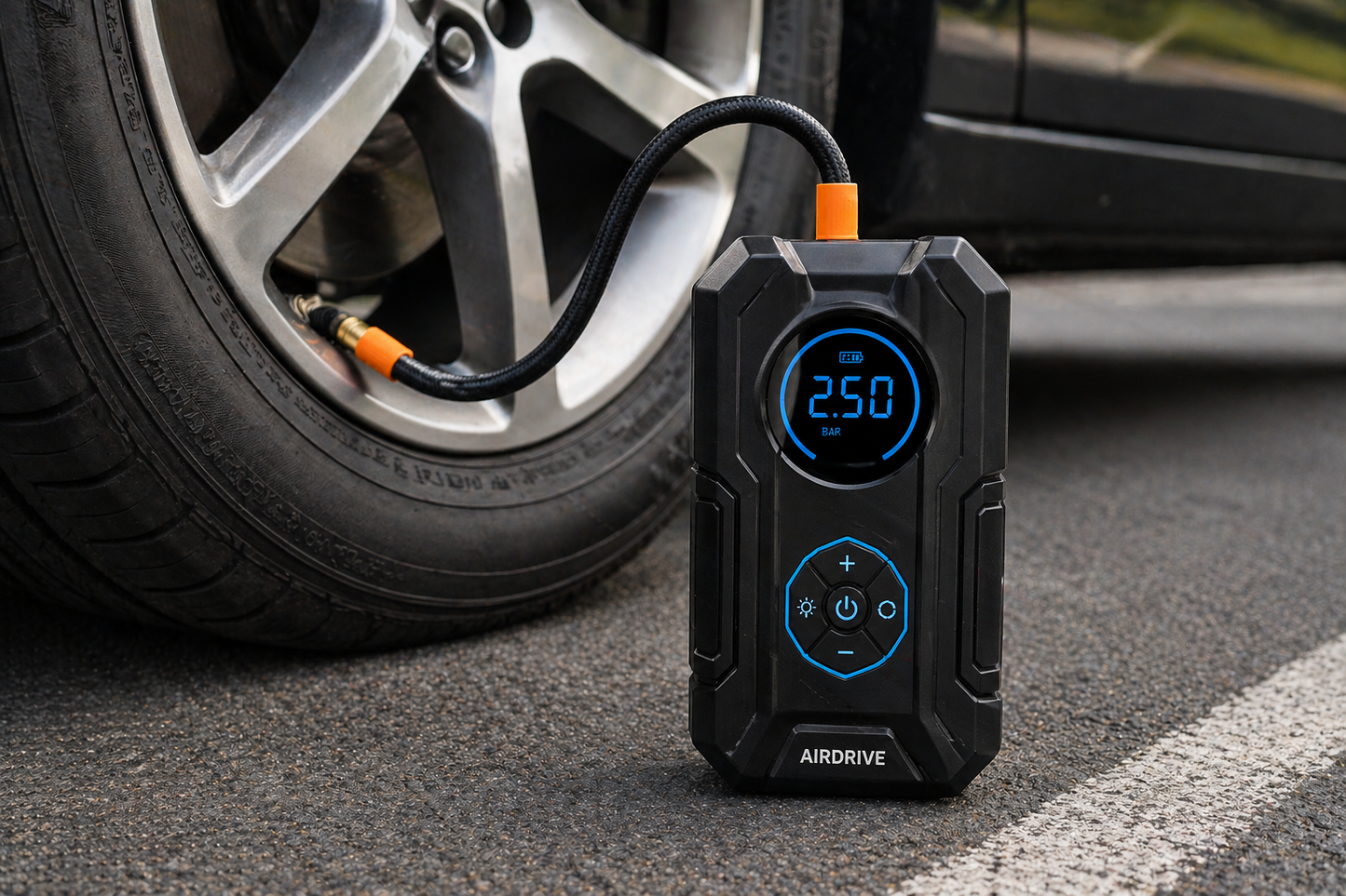 AirDrive™ Digital Tire Inflator – Smart Portable Air Pump for Fast Emergency Inflation
