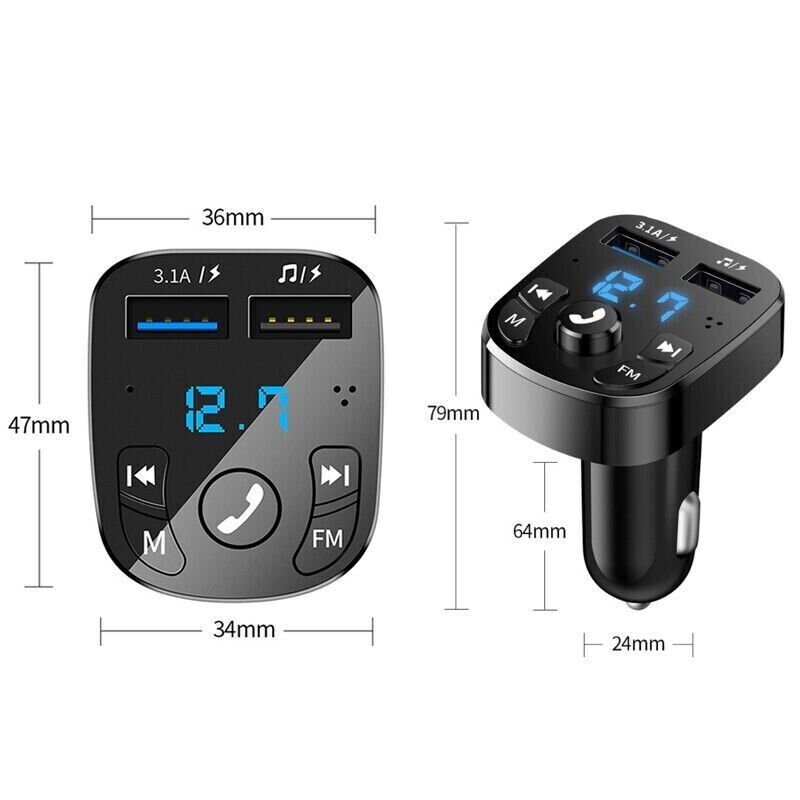 TuneDrive™ Bluetooth FM Transmitter – Hands-Free Calls & Wireless Music for Any Car
